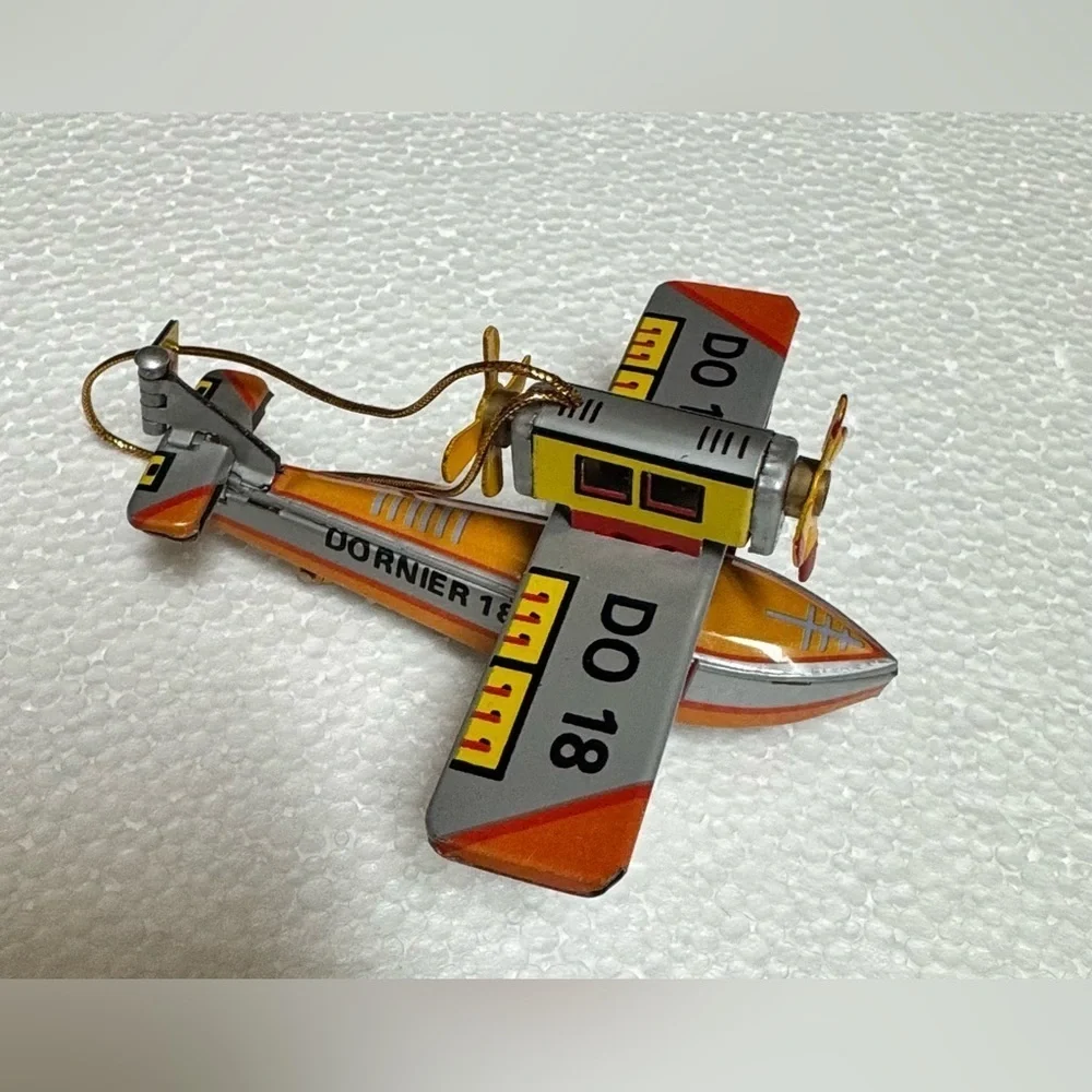 Vintage Style Toy Airplane Set - Orange and Yellow